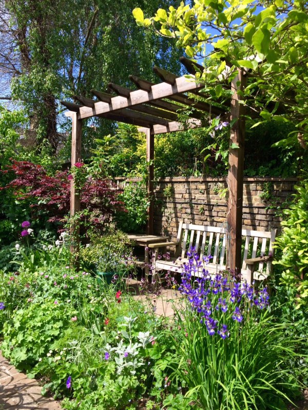 Pergolas for privacy in a long, thin urban garden