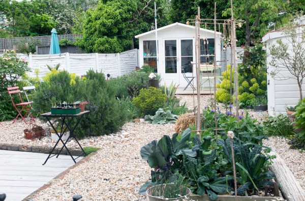 Shingle and decking for a seaside garden