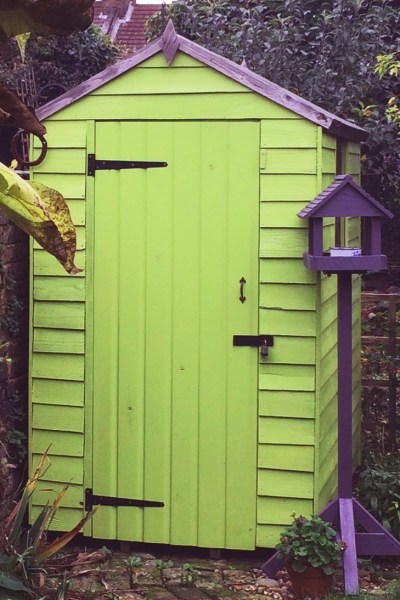 Bright colours can work on your shed.