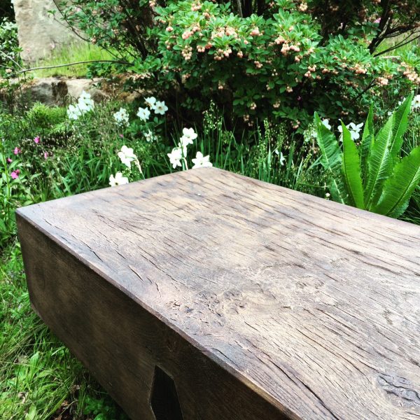 Solid wood bench