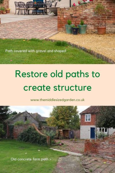 Check pathways in a neglected garden