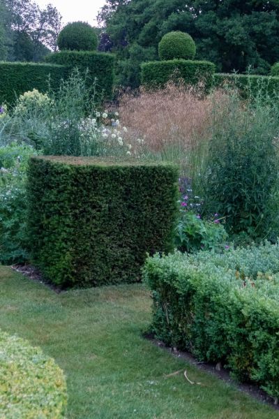 Topiary hedges and boxes at Doddington Place Gardens