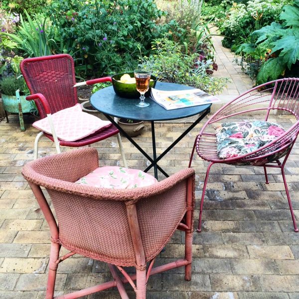 Mis-matched vintage garden chairs