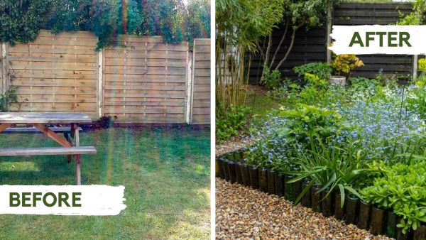 Before and after - a new build garden from scratch