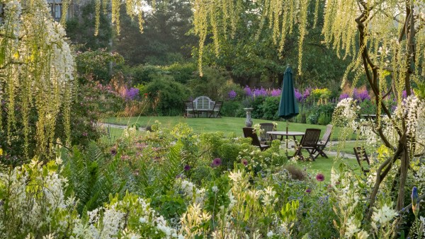 Gravetye Manor formal garden in May