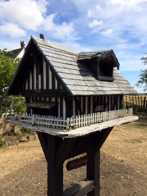 Tudor bird box and feeder.