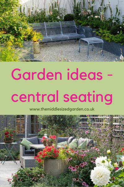 In a small garden, the central area can be used for seating