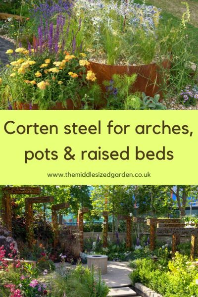 Corten steel for arches, pots and raised beds