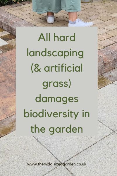 Minimise hard landscaping to improve biodiversity in your garden