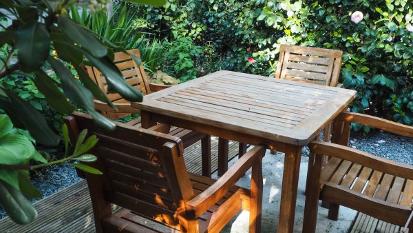 Tables and chairs in the Vestry Garden