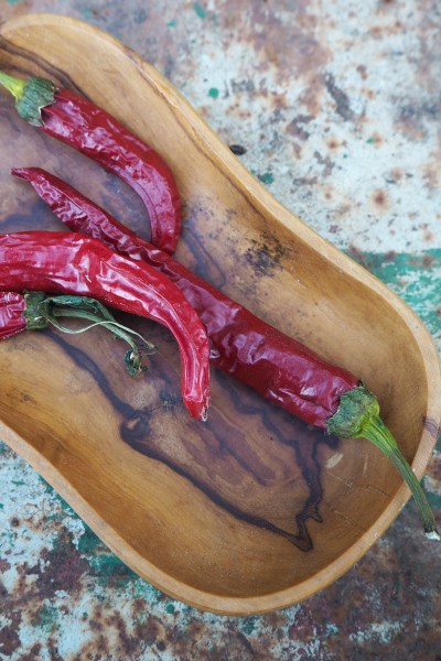 Homegrown and home-dried chillies