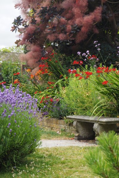 Stone bench as focal point