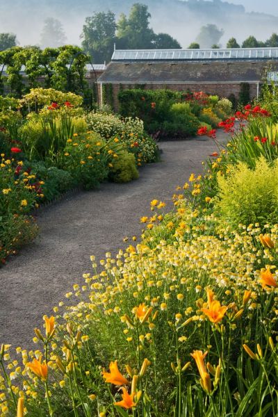 'Hot' borders at West Dean gardens