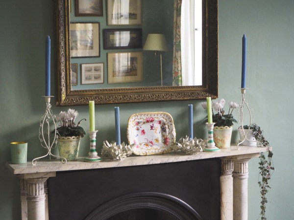 Mantelpiece with house plants