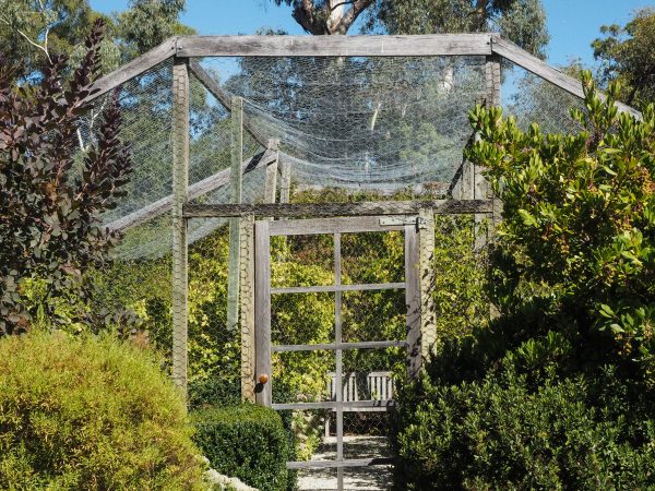 Put a bench inside your netted enclosure