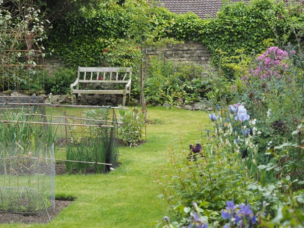 Place the vegetable garden centrally on the lawn...