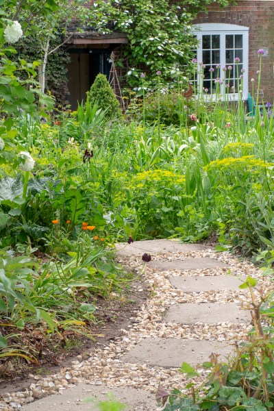 A seashell garden path is eco-friendly and pretty #sustainableliving #garden